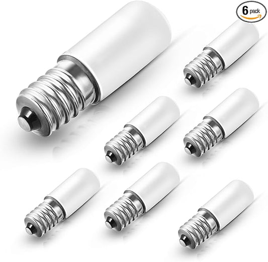 LOHAS LED C7 S6 Night Light Bulb, 15 Watt Light Bulbs Equivalent(1.5W), Mini LED Bulb Candelabra E12 Base, Soft/Warm White 3000K LED, Small Light for Bedroom Salt Lamp(6 PACK) - Bloomnest