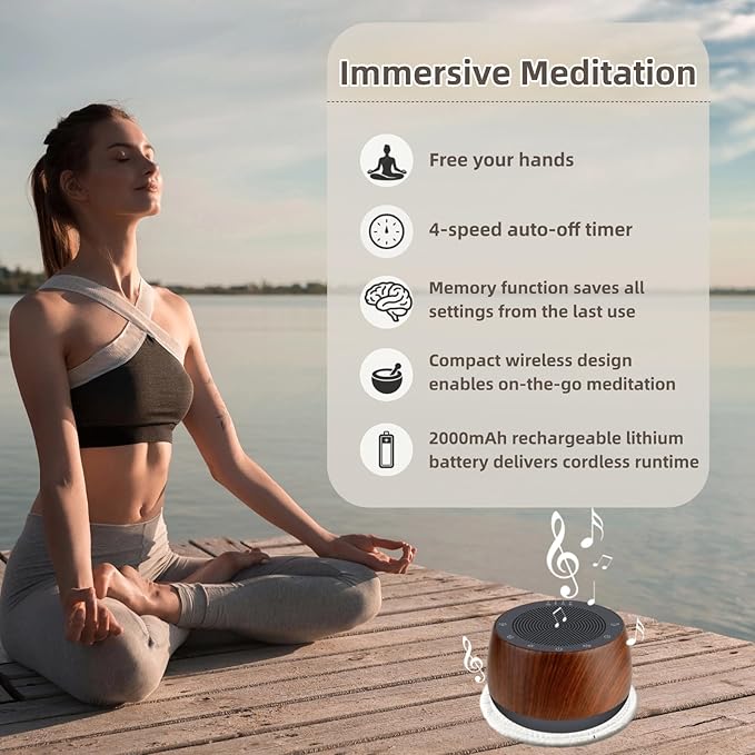 Cordless Automatic Tibetan Singing Bowl,256HZ-432HZ-528HZ 9 Tones 4-Speed Auto-Off Timer,Full Touch Glow Buttons,2000mAh Battery,Deep Ethereal Sound,Yoga,Meditation,Stress Relief (Wooden) Jderv