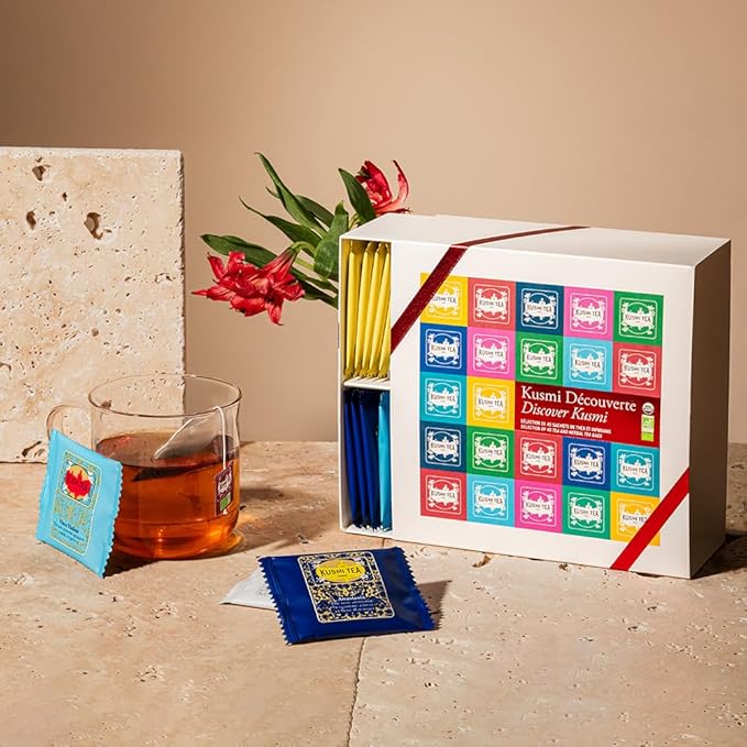 Kusmi Tea - Sampler Assortment Variety Box - Gift Idea for Men and Women - Organic Tea - Green Tea, Black Tea, Herbal Tea, White Tea - A Selection of 9 Flavores - 45 Tea Bags - Kusmi Discovery Set