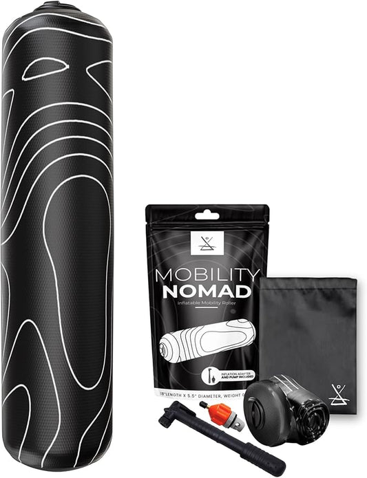 Inflatable Foam Roller – Travel Muscle Recovery Tool, Deep Tissue Massage, Physical Therapy, Hiking & Gym – Adjustable Firmness – Includes Pump, Bag & Adapters - Bloomnest
