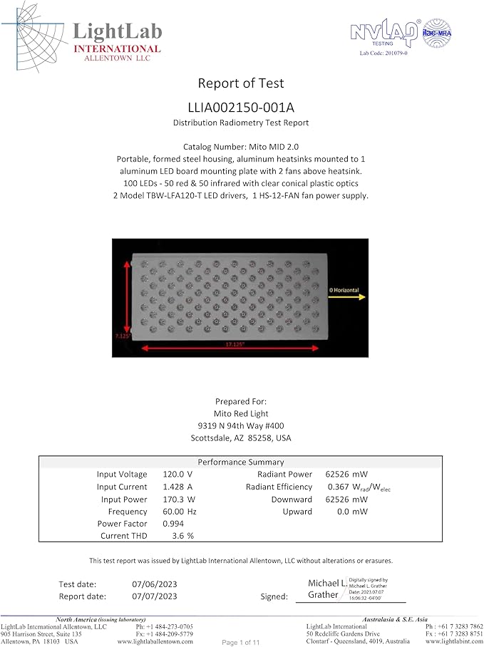 Mito Red Light – MitoMID 2.0 Red Light Panel – Red Light Therapy for Face and Neck – Red Light & Near Infrared Red Light Therapy – At-Home Red Light Therapy for Body MitoRedLight