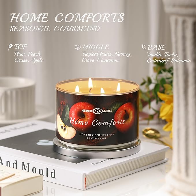 4-Wick Scented Candle - 18oz Soy Wax Blend Candle Over 50Hrs Long-Lasting Fragrance, Home Decor and Housewarming Gifts, Home Comforts - Bloomnest