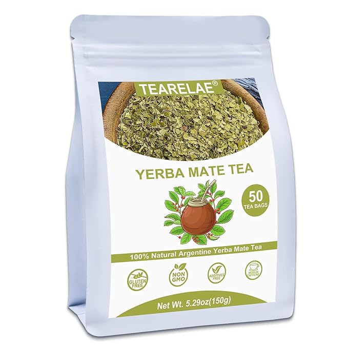 TEARELAE - Yerba Mate Tea - 3g x 50 Count - 100% Pure Unsmoked Yerba Mate Tea Bag - Country of Origin Argentina - Rich In Nutrients & Boost Energy - Bloomnest