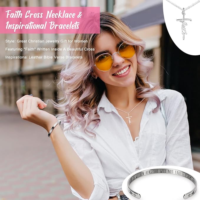Fortuning's JDS 14PCS Christian Gifts for Women: Faith, Inspirational, Spiritual, Religious, Catholic, Baptism, Get Well Soon, Mother's Day Gifts for Mom, Wife, Girlfriend, Sister - Bloomnest