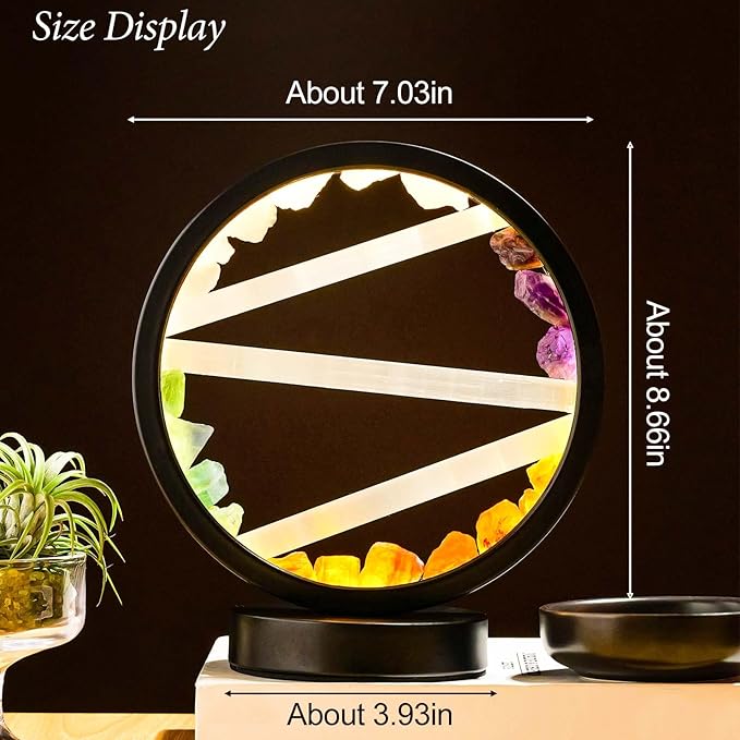 Runyangshi Crystal Table Lamp Night Light Natural Selenite & Colour Crystal Raw Stone Bedside Lamp with 3 Adjustable Light Colours Suitable for Home Decoration, Bedroom Office Desk Lighting - Bloomnest