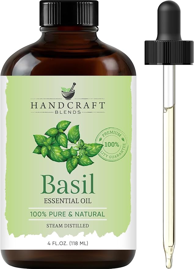 Handcraft Blends Basil Essential Oil – Huge 4 Fl Oz – 100% Pure and Natural – Premium Grade Essential Oil for Diffuser and Aromatherapy, Skin, Massage, Candle and Soap Making Fragrance - Bloomnest