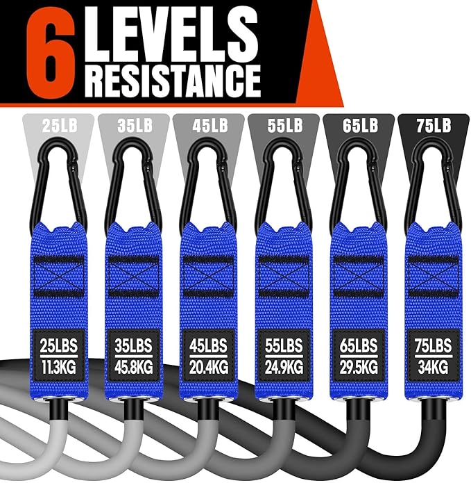 Heavy Resistance Bands for Working Out, 300LBS Exercise Bands with Handles, Workout Bands for Men, Weight Fitness Bands Set for Muscle Training, Strength, Slim, Yoga, Home Gym Equipment - Bloomnest