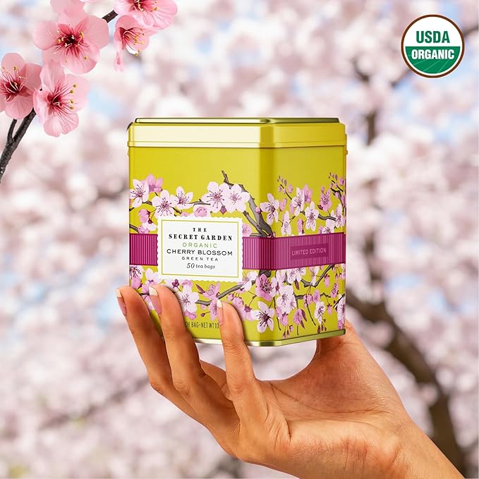 Life Plus Style Gourmet The Secret Garden Organic Cherry Blossom Green Tea 50 Tea Bags Sakura Sugar Free Rich in Antioxidants Supports Heart Health Boosts Immunity Promotes Healthy Skin and Hair - Bloomnest