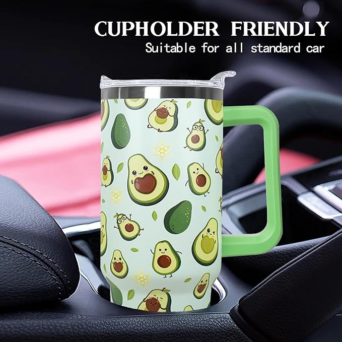 Ceovfoi 40 Oz Avocado Tumbler With Handle,Avocado Coffee Travel Mug Cup Water Bottle,Avocado Gifts for Women,Avocado Decor Stuff Accessories - Bloomnest