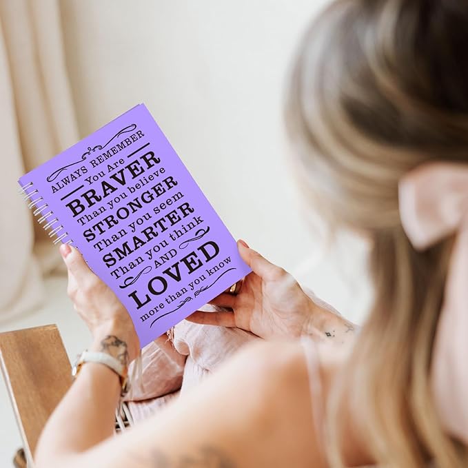 Spiral Notebook Journal, 2 Pcs Hardcover Spiral Notebooks,College Ruled Hardcover Notebook for Work,A5 Notebooks for Work School Note taking, Lined Journal for Women (2pcs Always-Purple) - Bloomnest