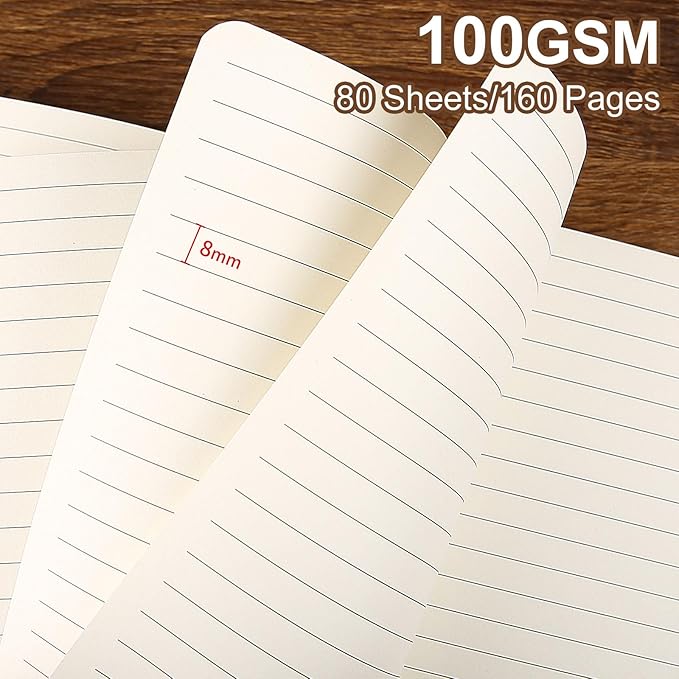 Lined Journal Notebook for Work College Ruled Note Book 5.79"x8.27" A5 PU Leather Daily Journaling 216 Pages for Women Men Writing Home School Supplies Business (B5 Lined 160pages, 2 Pack-Red/Darkgreen) - Bloomnest