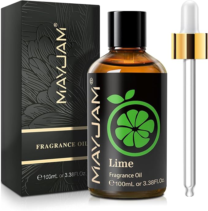 MAYJAM 100ML/3.38FL.OZ Lime Fragrance Oils with Glass Dropper, Essential Oils for Diffusers, Long Lasting Scented Oils for Soap Candle Making MAYJAM