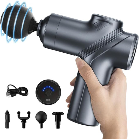 Massage Gun Deep Tissue, Silent Brushless Motor and Portable Massage Gun with 4 Interchangeable Heads for Deep Muscle Relief and Relaxation, Relax Gift - Bloomnest