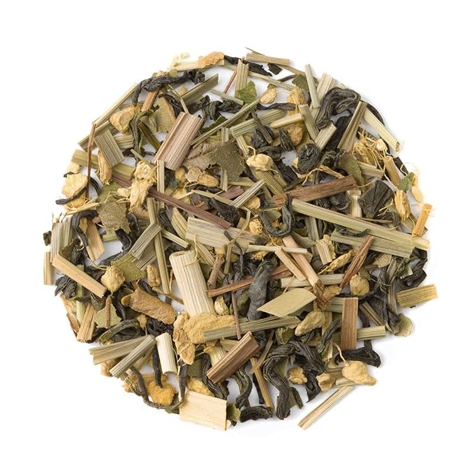 Heavenly Tea Leaves Organic Ginger Lemon Green, Bulk Loose Leaf Green Tea, 1 Lb. (Approx. 200 Servings) - Great Hot or Iced Tea, Health Support - Bloomnest
