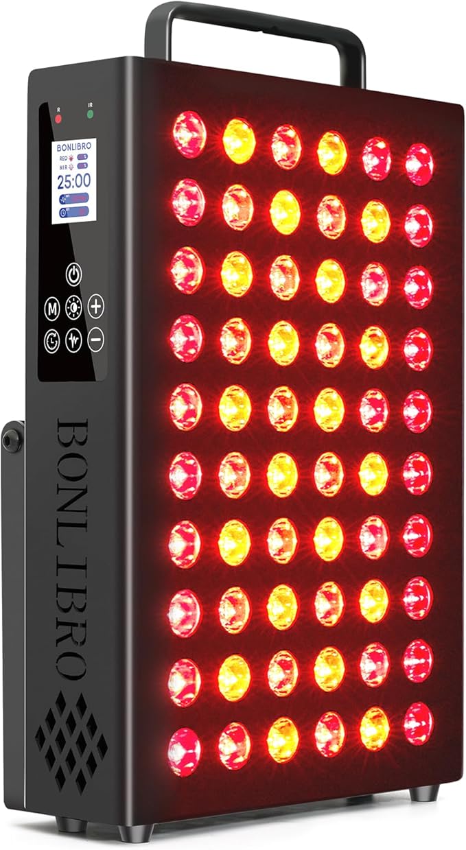 Red Light Therapy Panel, Clinical Grade Dual Chip with Near-Infrared Light 850nm 940nm 660nm 630nm High Power Panel for Pain Relief, Body, Face, Skin Health, Improve Sleep (BN-60) BONLIBRO