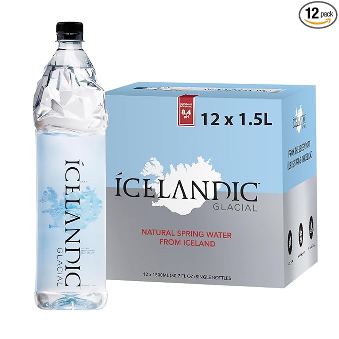 Icelandic Glacial Natural Spring Alkaline Water, 50.7 Fl Oz (Pack of 12) - Bloomnest