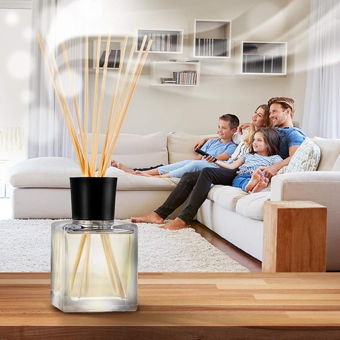 Room Fragrance Diffuser Lemongrass 6.8 Fl Oz - 200ml - with Bamboo Sticks - with Pure & Natural Lemongrass Essential Oil - Intensive Room Scent - Diffuser Gift Set - Bloomnest