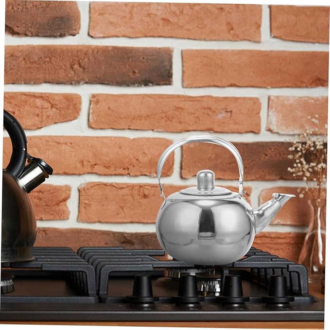 Thickened Stainless Steel Tea Kettle with Fine Mesh Strainer Small Teapot for Home Brewing Loose Leaf Tea Easy Pour Handle Household Water Kettle
