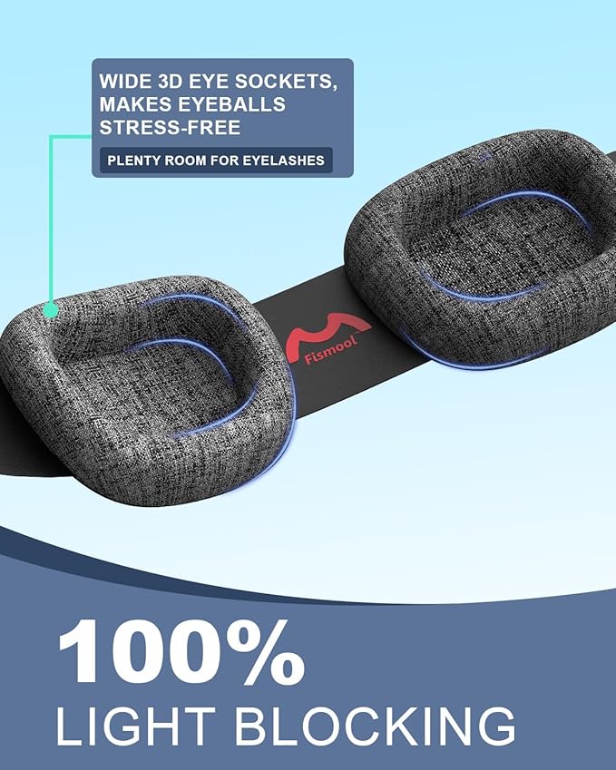 3D Sleep Mask for Women Men,Sleep Mask for Cpap Users Adjustable 100% Light Blocking,Eye Mask for Dry Eyes,Blind Fold for Side Sleeper Travel - Bloomnest