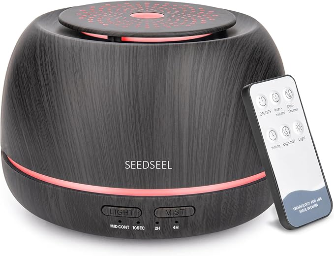 300ML Essential Oil Diffuser,Ultrasonic Aromatherapy Diffuser, 7-Color Gradient Lights, Remote Control, 8 Hours Run Time, Suitable for Home,Office - Bloomnest