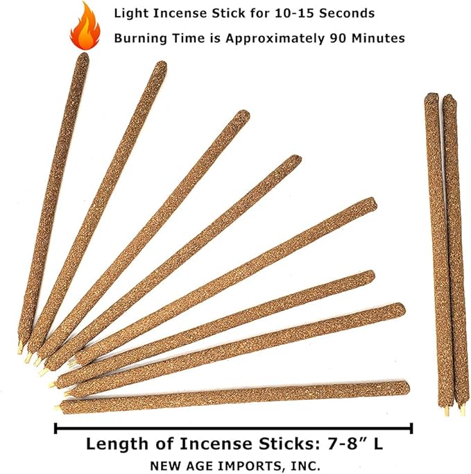 New Age Imports, Inc~ Premium Palo Santo & Sandalwood 7-8" Size Hand Rolled Incense Sticks. Great for Meditation, Smudging, Spiritual Cleansing. (10 Sticks Pack) NewAgeImportsInc