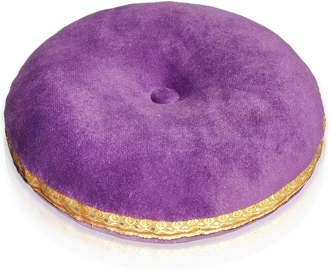 Singing Bowl Cushion for Tibetan Singing Bowls, Handmade Silk Brocade Round Cushion Pillow for Sound Healing and Crystal Sound Bowls Accessories(Purple,7.5 Inch) - Bloomnest