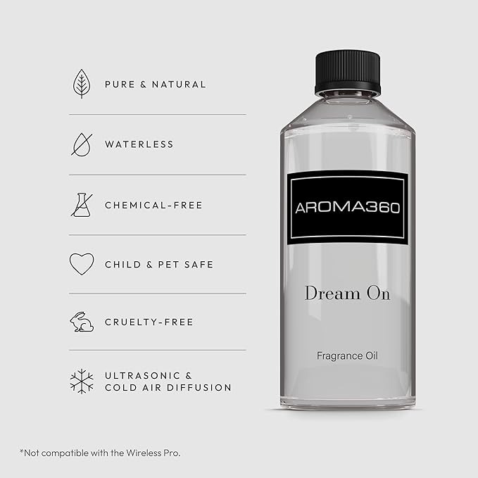 Aroma360 Dream On Fragrance Oil Blend - 500ML - Scented Aromatherapy Diffuser Oil with Serene White Tea, Healing Aloe Vera, and Warm Earthy Cedar - Bloomnest