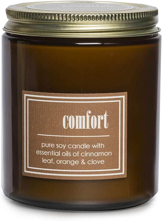 ECO CANDLE CO. Essentials Candle, Comfort, 8 oz. - Scents of Cinnamon, Orange, & Clove - 100% Soy Wax, No Lead, Hand Poured, Phthalate Free, Made from Midwest Grown Soybeans, All Natural Wicks - Bloomnest