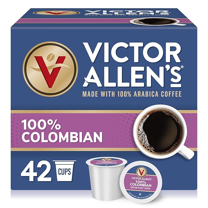 Victor Allen's Coffee 100% Colombian, Medium Roast, 42 Count, Single Serve Coffee Pods for Keurig K-Cup Brewers - Bloomnest