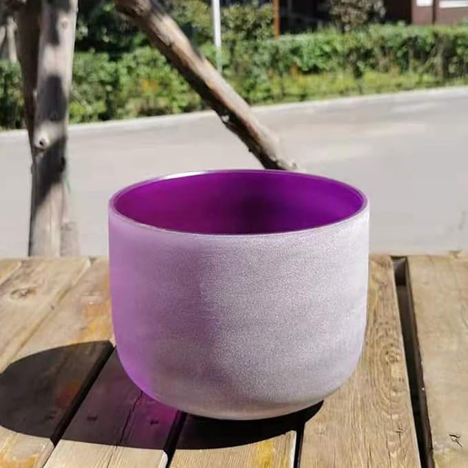 Hye-eun 8 Inch B Note Purple Quartz Crystal Singing Bowl 432hz Crown Chakra Sound Healing With Carrying Case for Yoga - Bloomnest