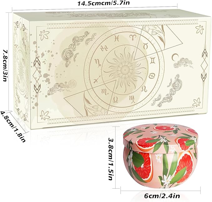 2 Pack Home Scented Candle, Grapefruit and Pine Scented Candles Ladies Gift Set, Soy Wax, Long Burning and Tin Candles, Birthday, Mother's Day, Anniversary. - Bloomnest