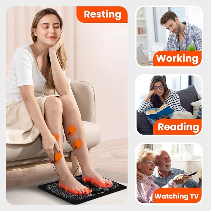 TENS/EMS (Foot Muscle Stimulator), Portable Foot Massager for Neuropathy - Soothing Comfort & Revitalization for Body and Feet - Bloomnest