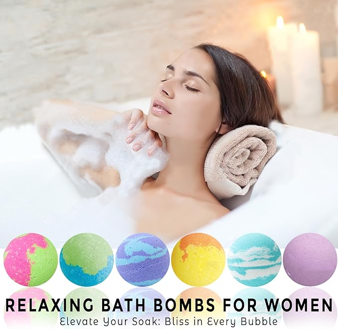 Bath Bombs for Women Gift Set - 24 Natural & Organic Bath Bombs with Essential Oils & Moisturizing Shea Butter, Spa Selfcare Gift, Stocking Stuffers, Christmas Gifts for Her, Women, Kids, Teen Girls - Bloomnest
