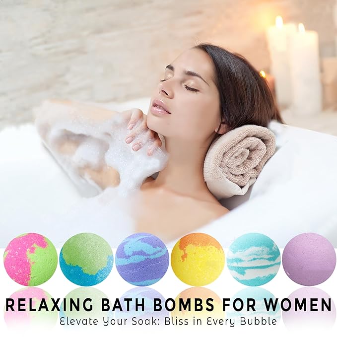 Bath Bombs for Women Relaxing with Inspirational Messages, 12 Natural and Organic Bath Bombs with Essential Oils & Skin Moisturizing Shea Butter. Stocking Stuffers Christmas Gifts for Wife Girlfriend - Bloomnest
