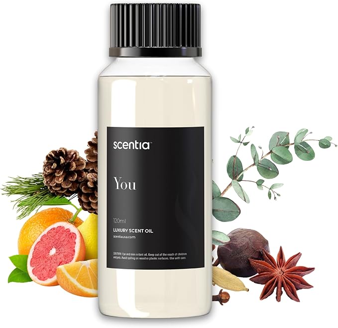 Fierce-Inspired Diffuser Oil - Scentia You Fragrance Oil Perfume Dupe - 120 mL, 4 Fl oz Diﬀusers - A and F Inspired. Natural Essential Scented Oil for Aromatherapy, SPA and Home, Mothers Day Gift Scentia