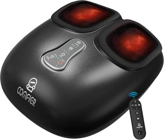COMFIER 2025 Upgrade shiatsu Foot Massager for Neuropathy,Plantar Fasciitis,Foot Massager with Heat,Remote Control,Pause Function, feet Massager with Compression,Vibration,Gift for Men Size 13 - Bloomnest