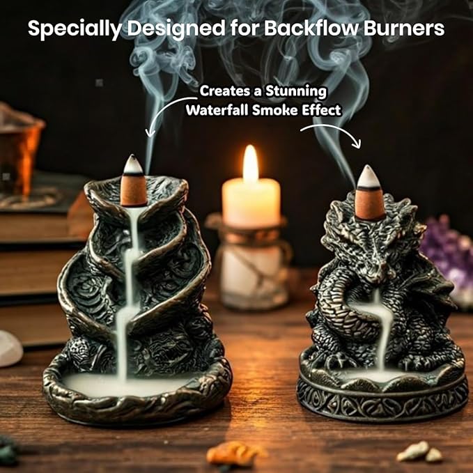 Backflow Incense Cones for Waterfall | 60 Cones 6 Scents | Palo Santo Sandalwood Lavender White Sage Rose Cinnamon | Natural Variety Pack for Aromatherapy, Meditation & Yoga Bloomnest