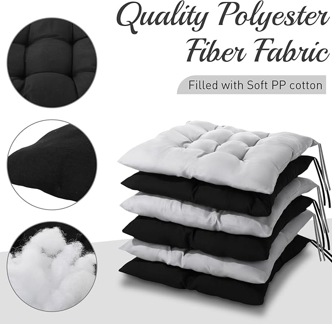 Geetery 12 Pcs Floor Pillows for Classroom Bulk Square Seating Cushions for Floor Chair School Kindergarten Reading Corner, 15.7'' Large Thick Meditation Cushions Yoga Nursery Daycare (Black Grey) - Bloomnest