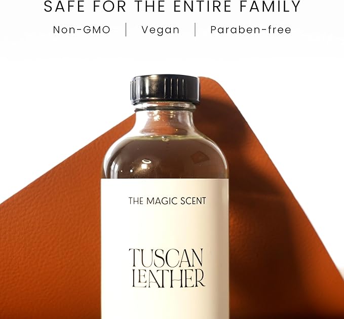 The Magic Scent Tuscan Leather Diffuser Oil - Hotel & Home Luxury Scents - Diffuser Oil Scents for Home Designed for Use in All Diffusers - 8.5 fl oz, 250 mL - Bloomnest