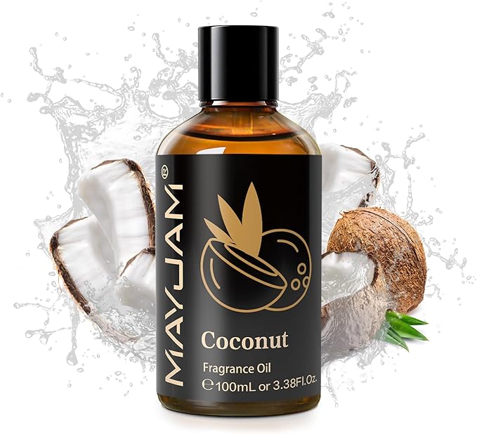 MAYJAM 100ML/3.38FL.OZ Coconut Fragrance Oils with Glass Dropper, Essential Oils for Diffusers for Home, Long Lasting Scented Oils for Diffusers Soap Candle Making - Bloomnest
