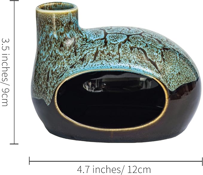 Palo Santo Holder Ceramic Incense Burner for Palo Santo Sticks, Cone and Sage Burning, Mini Chiminea Incense Burner Holder for Yoga Spa Aromatherapy Meditation, Home Office Decor (Color1) - Bloomnest