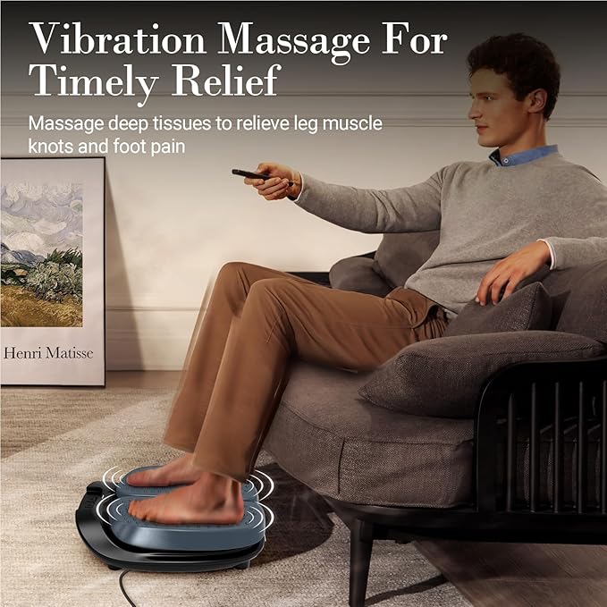 Foot Massager for Neuropathy FSA HSA Eligible, Adjustable Vibration Foot Massager with Heat & Remote Control, Electric Feet Massager for Legs Circulation, Plantar Fasciitis Pain, Stress Relief - Bloomnest