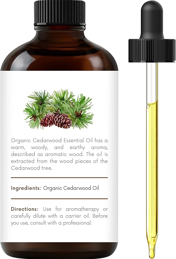 Handcraft Blends Organic Cedarwood Essential Oil – 1 Fl Oz – 100% Pure and Natural – Premium Grade Essential Oil for Diffuser and Aromatherapy HandcraftBlends