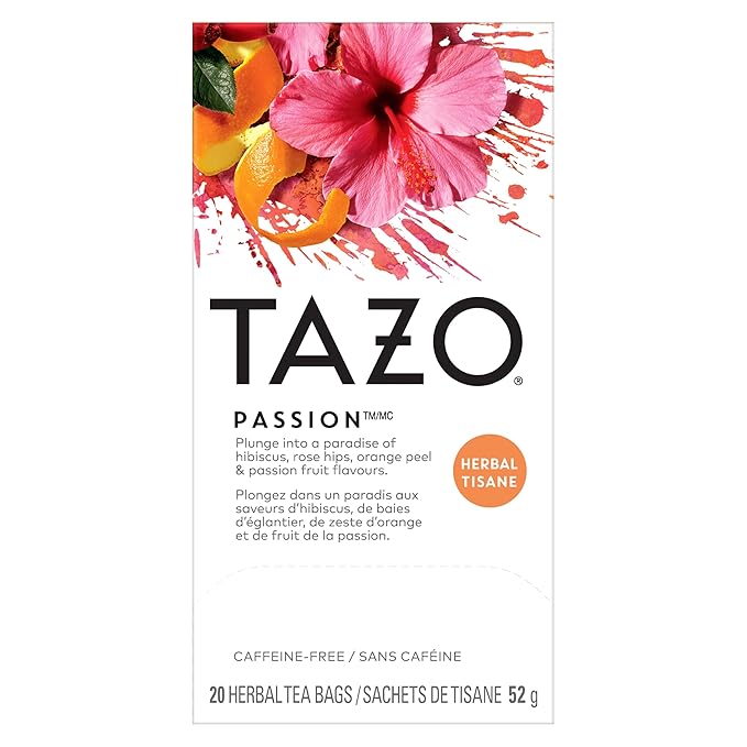 TAZO Passion Herbal Tea Bags, Hot or Iced, Caffeine Free, 20 Total Tea Bags - Bloomnest