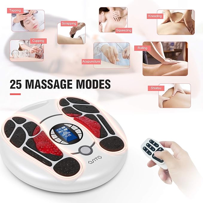 OSITO EMS Foot Massager for Neuropathy, FSA HSA Approved Products, Foot Circulation Stimulator, FSA Massager for Circulation and Pain Relief, 25 Modes 99 Intensities, Ideal for Women/Men - Bloomnest
