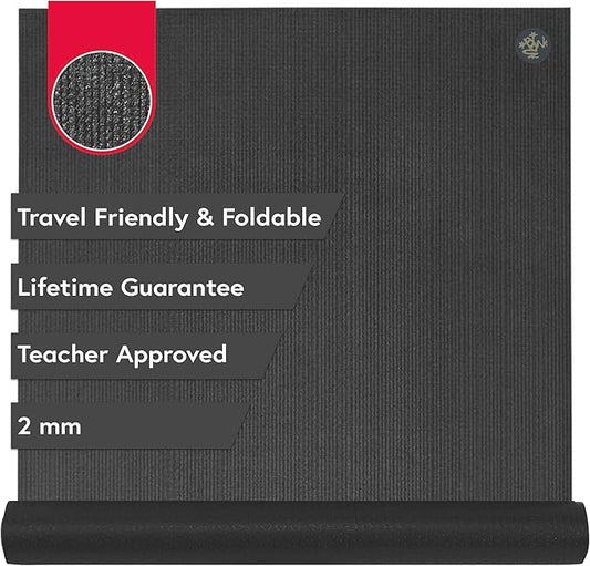 Manduka PRO Travel Yoga Mat - 2mm | Foldable & Travel Friendly | Lifetime Durability | Teacher Approved | Hygienic Construction - Bloomnest