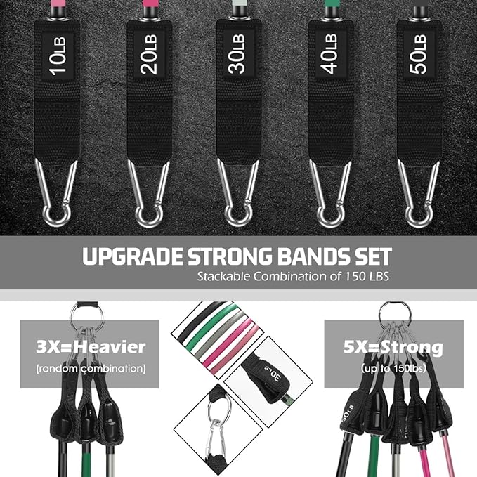 VEICK Resistance Bands, Exercise Bands, Workout Bands, Resistance Bands for Working Out with Handles for Men and Women, Exercising Bands for Fitness Weights Work Out at Home - Bloomnest