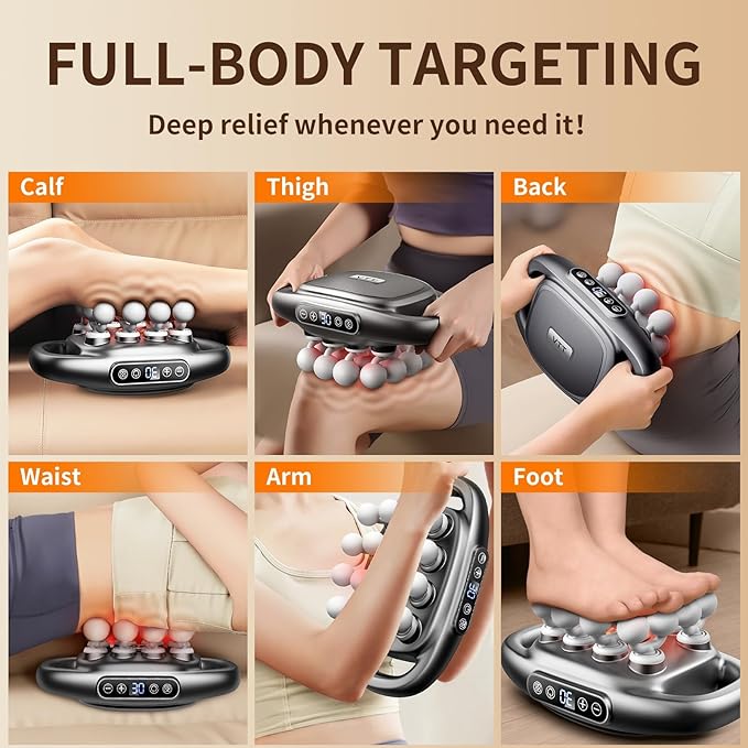 VTT 16-Head Massage Gun Set, Deep Tissue Percussion Massager with 3 Modes & 30 Intensities,Quiet Muscle Massage Gun for Back,Shoulders, Legs, Foot, Body Muscle Pain Relief - Bloomnest