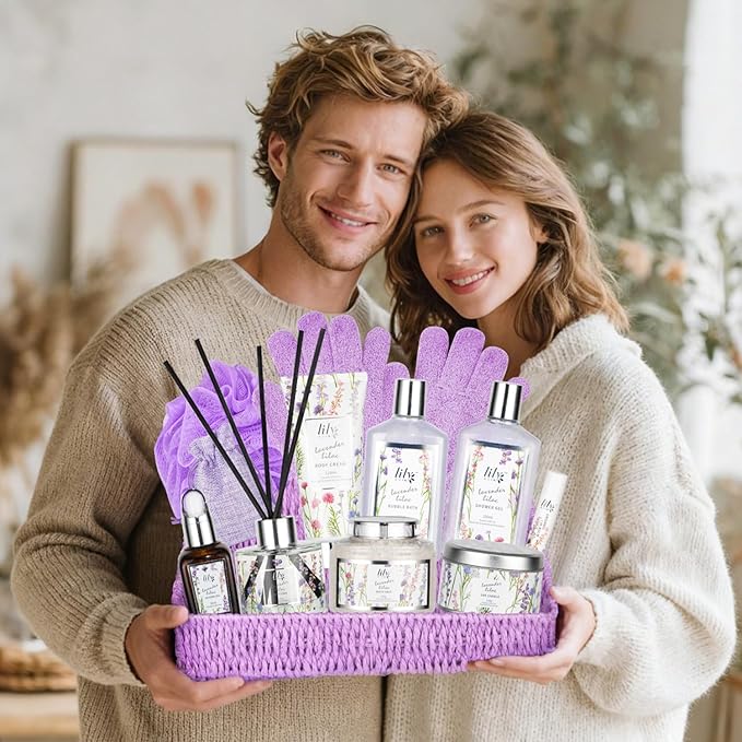 Valentines Day Gifts Basket Set for Women - 15-Piece Bath & Body Gift Set, Spa Gift Basket, Bath Collection | Birthday, Mothers Day Gifts for Mom, Christmas Gift, Perfect Present for Her & Mom