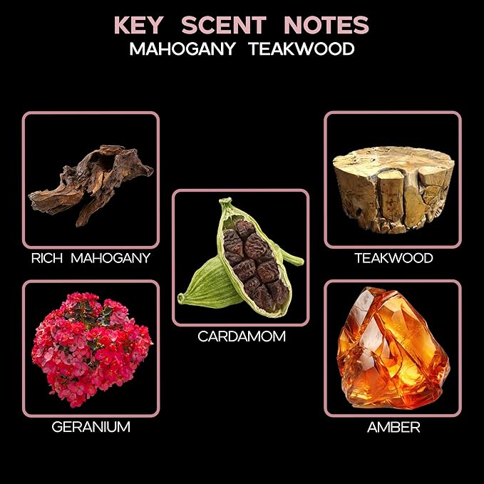 LOVSPA Mahogany Teakwood Diffuser Oil - Luxury Essential Oils for Diffuser Refill & Air Freshener Room Spray - Long-Lasting & Natural Home Fragrance, Scented Oil for Diffusers, USA Made, 4oz - Bloomnest